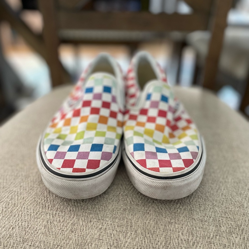 Rainbow Checkered Vans